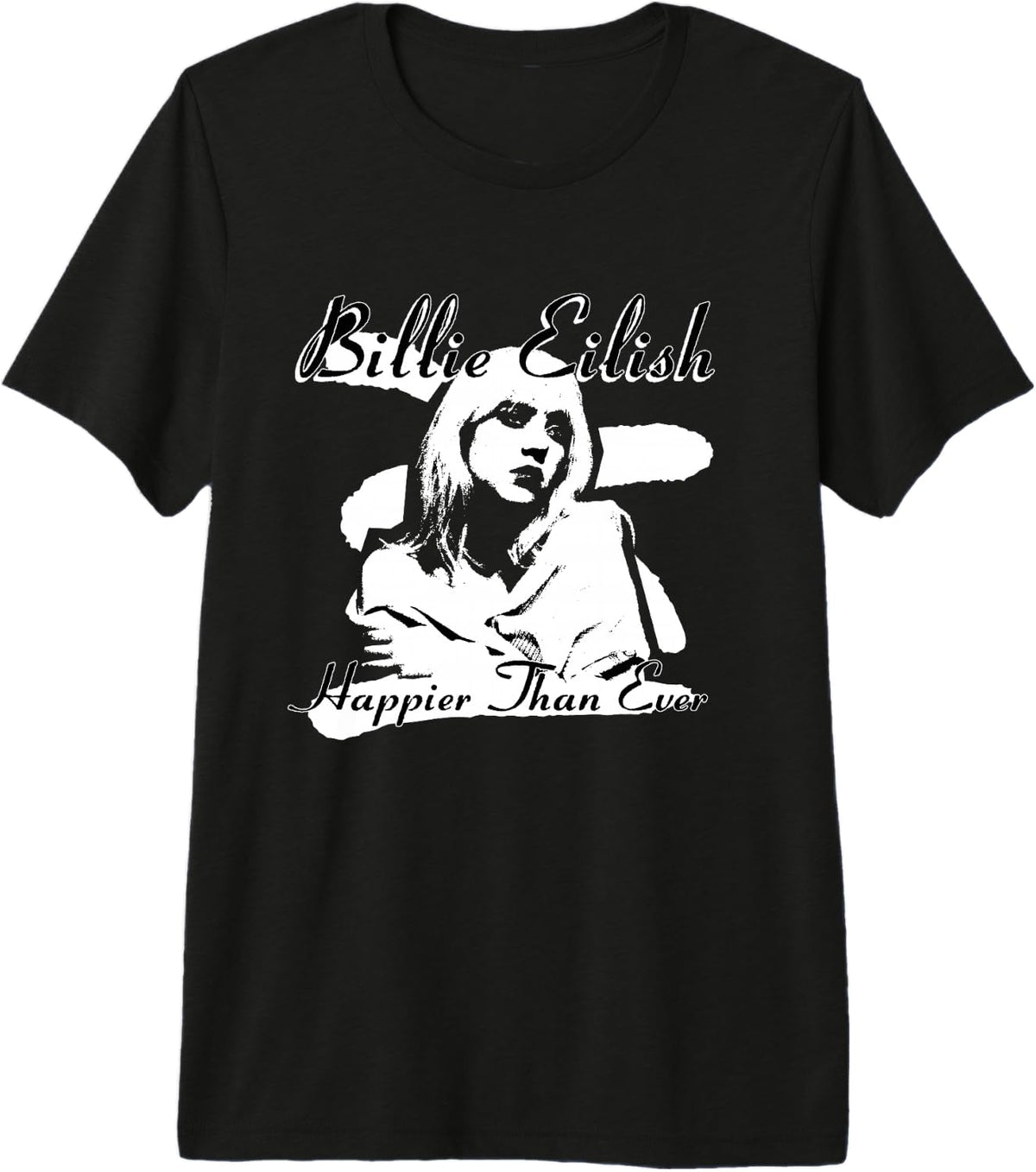 Official Billie Eilish Happier Than Ever Black Premium Tri-Blend T-Shirt