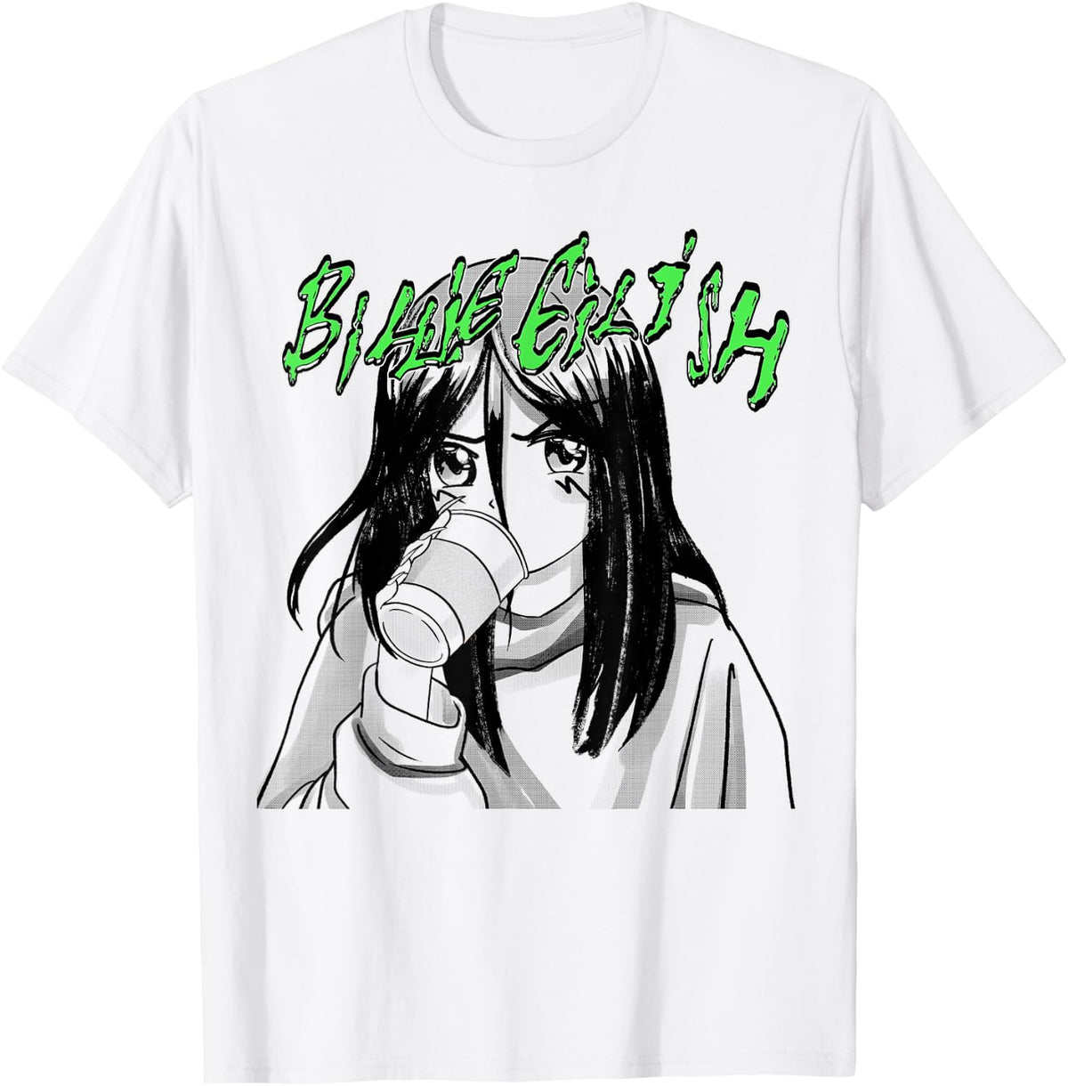 Official Billie Eilish Coffee Animated T-Shirt Small