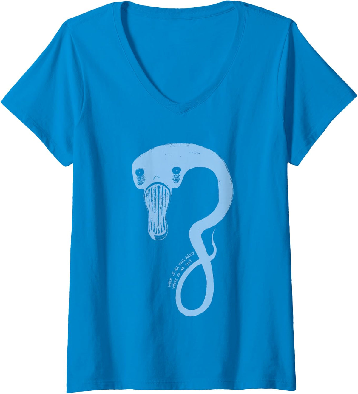Womens Billie Eilish Official Monster Blue V-Neck T-Shirt