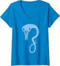 Womens Billie Eilish Official Monster Blue V-Neck T-Shirt