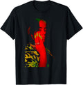 Official Billie Eilish Red Photo Neon Black T-Shirt