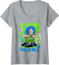 Womens Billie Eilish Official Agony White V-Neck T-Shirt