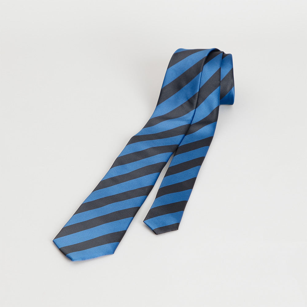 Black & Blue Striped Necktie