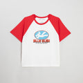RED AND WHITE RAGLAN DROP SLEEVE TEE
